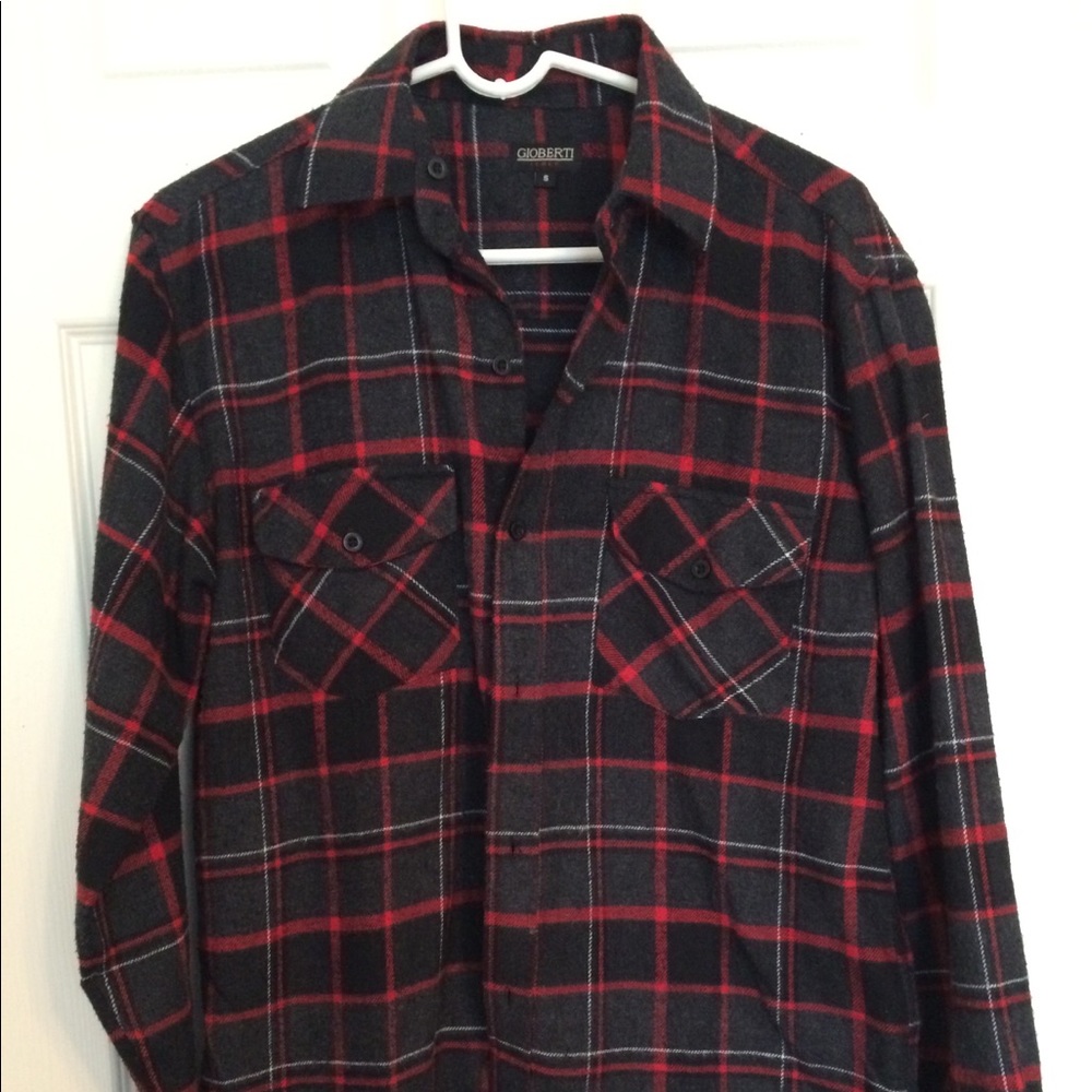 Red, Black, & Grey Plaid Flannel